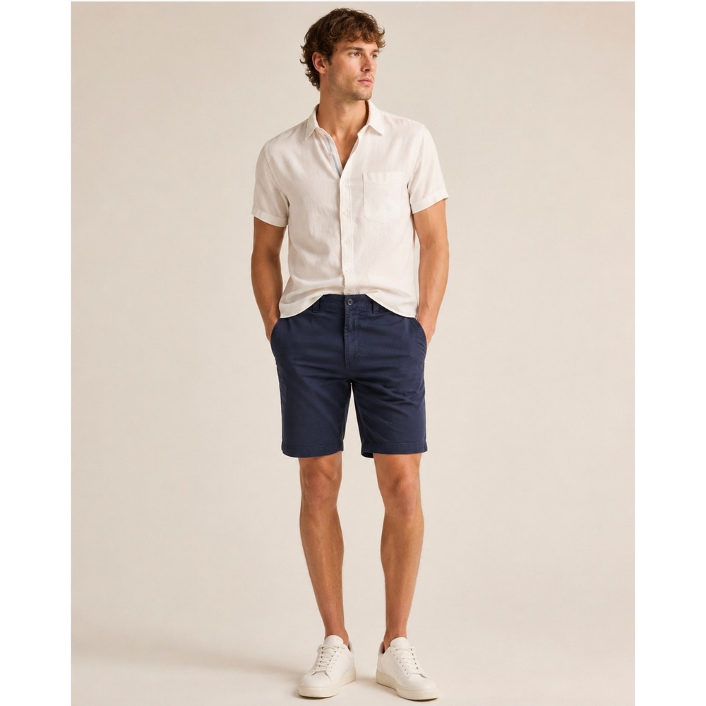 J. Crew Mercantile Flex Shorts 35 Navy Blue Chino Stretch Casual Preppy Summer